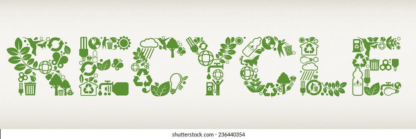 Recycle Word formed by Icons