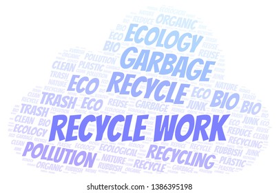 Recycle Work word cloud. Wordcloud made with text only.