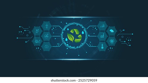 Concepto de reciclaje y cero residuos. ecológico. Objetivos de desarrollo empresarial sostenible y recursos materiales renovables y medio ambiente sostenible. Reutilice el símbolo Reducir reciclaje. Neutro en carbono.