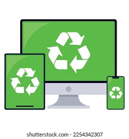 Recycleable Devices Phone Computer Tablet Vectorart