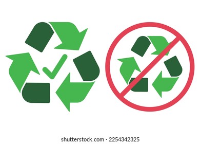 Recycleable And Non Recycleable Signs Vectorart