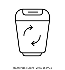 recyclebin icon with white background vector stock illustration