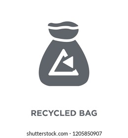Recycled bag icon. Recycled bag design concept from Ecology collection. Simple element vector illustration on white background.