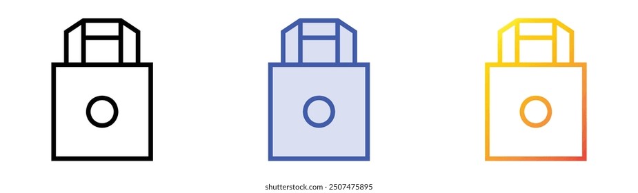 recycled bag icon. Linear, Blue Fill and Gradient Style Design Isolated On White Background