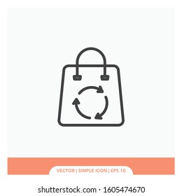 Recycled bag Icon Vector Illustration