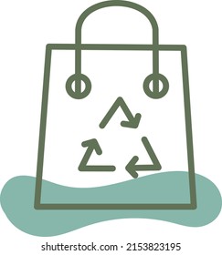Recycled bag, illustration, vector on a white background.