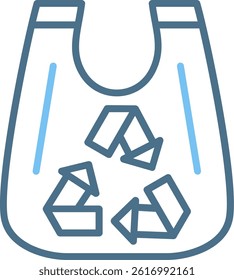 Recycled Bag Line Two Colour Icon
