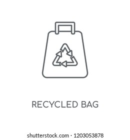 Recycled bag linear icon. Recycled bag concept stroke symbol design. Thin graphic elements vector illustration, outline pattern on a white background, eps 10.