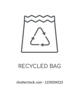 Recycled bag linear icon. Modern outline Recycled bag logo concept on white background from Ecology collection. Suitable for use on web apps, mobile apps and print media.