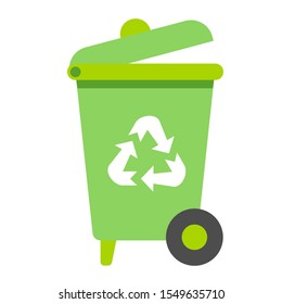 Recycled bin. Flat design icon vector illustration.