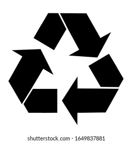 The recycled black logo is isolated on a white background. Vector illustration.
