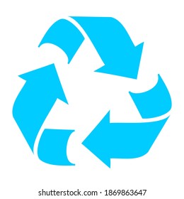 Recycled blue logo on a white background. Vector illustration