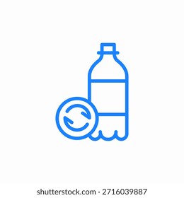 Vector de signo de icono de botella reciclada
