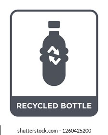 recycled bottle icon vector on white background., recycled bottle simple element illustration