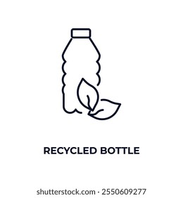 recycled bottle outline icon. Linear vector from ecology concept. Thin line recycled bottle icon isolated on white background