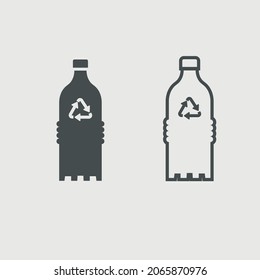 Recycled bottle vector icon illustration sign