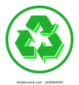Recycled button icon with a white background. Vector illustration.