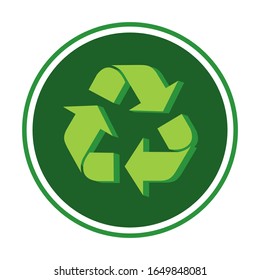 Recycled button icons, ecological green icons set on a white background.