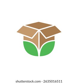 Símbolo de caja de cartón reciclado, Vector