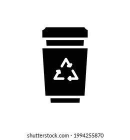 recycled Coffe Bottle Filled Icon Vector Illustration