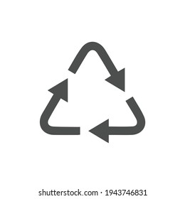 Recycled cycle arrow vector icon illustration isolated on white background. Recycled eco vector icon.