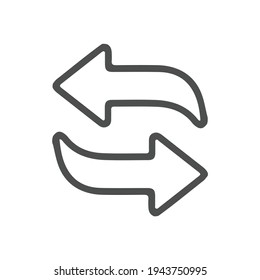 Ilustración del icono del vector de flecha de ciclo reciclado aislada en fondo blanco. Icono de vector ecológico reciclado.