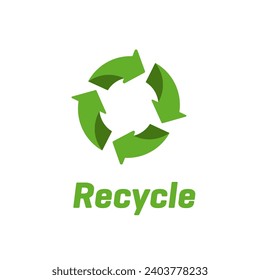 Icono de flechas de ciclo recicladas. Icono ecológico reciclado. Ilustración vectorial. Aislado sobre fondo blanco