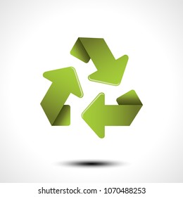 Recycled cycle arrows icon isolated on white background. Recycled eco icon. Vector illustration