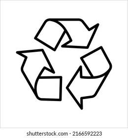 Las flechas de ciclo recicladas ilustran un icono de vector sobre fondo blanco. Pasos 10