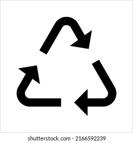 Las flechas de ciclo recicladas ilustran un icono de vector sobre fondo blanco. Pasos 10