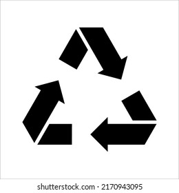 Las flechas de ciclo recicladas ilustran un icono de vector sobre fondo blanco. Pasos 10