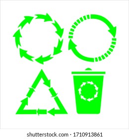 Recycled Cycle Arrows Vector Icon Set Stock Vector Royalty Free Shutterstock