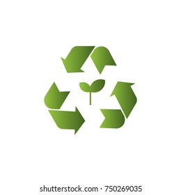 Recycled cycle arrows vector icon set illustration isolated on white background. Recycled eco vector icon.