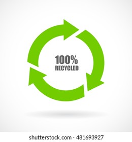 Recycled cycle sign vector illustration isolated on white background