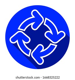 Signo vectorial de icono de reciclaje aislado en fondo blanco. Color de plantilla de símbolo de reciclaje editable