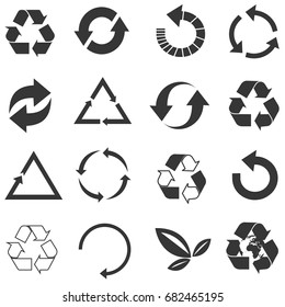 Recycled eco vector icon set - Shutterstock ID 682465195