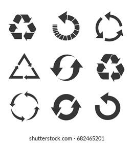 Recycled eco vector icon set