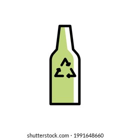 Recycled Glass Bottle Icon Vector Illustration