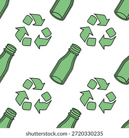Recycled Glass Elements concept as A seamless vector design featuring recycled glass elements symbolizing sustainability for New Year 2026. The camera captures the textures and colors creating an eco friendly atmosphere for infographics. in Photo Stock Concept , copy space for advertisement or banner with Photo Realistic as high Quality Detail --ar 7:2