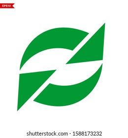 recycled green icon with white background, vector