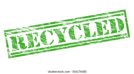recycled green vector stamp on white background