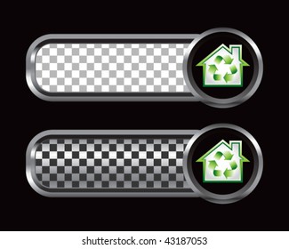 recycled home silver and black checkered tabs