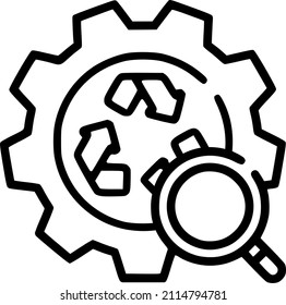 Icono reciclado de la ilustración de análisis. Icono mecánico
