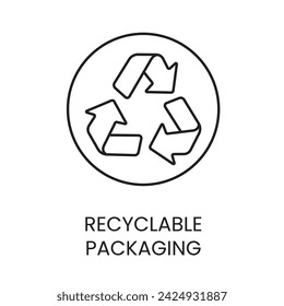 Recycled icon line vector with editable stroke for packaging