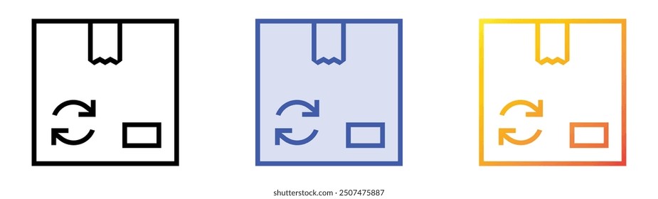 recycled icon. Linear, Blue Fill and Gradient Style Design Isolated On White Background