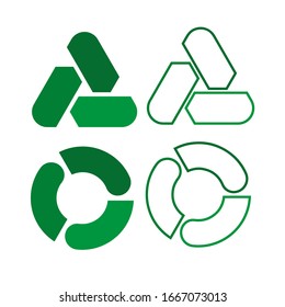 Recycled icon on white background