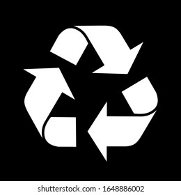 Recycled icons, ecological white icons set on a black background.