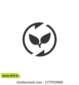 recycled leaf icon illustration symbol simple design element logo template