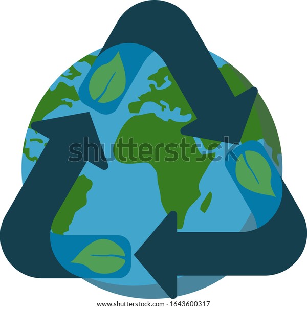 Recycled Logo Overcome Pollution On Earth Stock Vector (Royalty Free ...