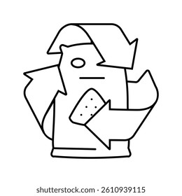 recycled materials green building line icon vector. recycled materials green building sign. isolated contour symbol black illustration